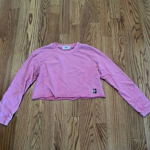 Soulcycle Long Sleeve Cropped Pink Shirt